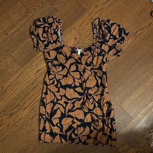 a new day Brown and Black Floral Blouse